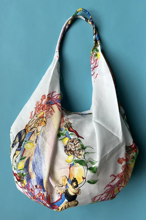 Cotton Shoulder Bag Naples Theme