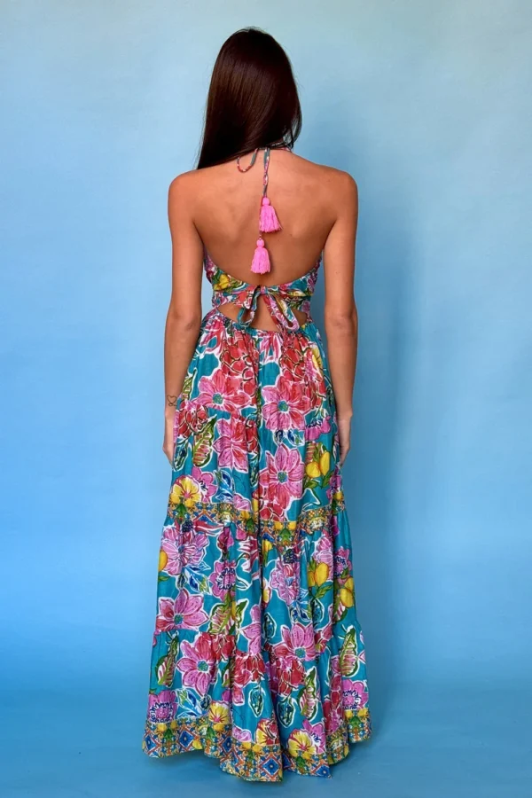 Long Beaded Cotton Summer Dress Colorful - Image 2