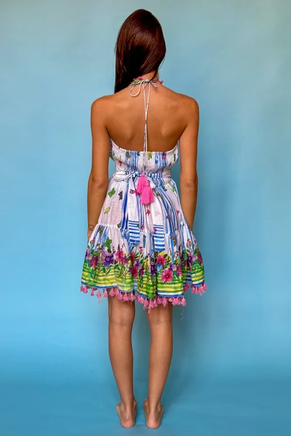 Short Butterfly Dress Spring Theme With V Neck And Open Back - Image 2