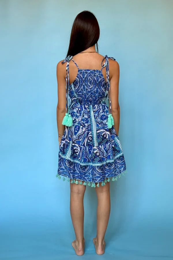 Short Green And Blue Summer Dress - Image 2