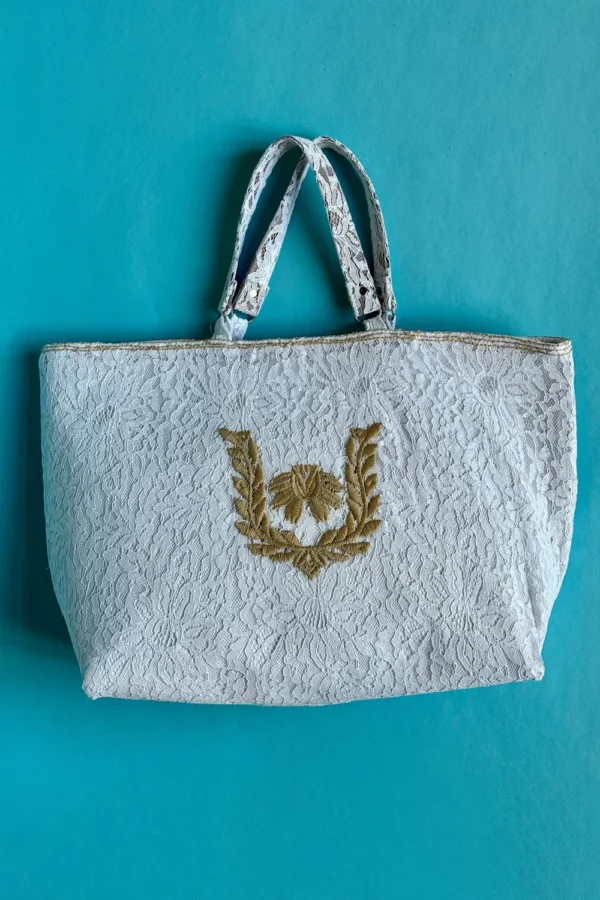 Portofino Beach Bag White And Gold - Image 2