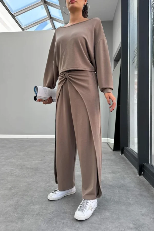 Front Knot Mink Color Pants