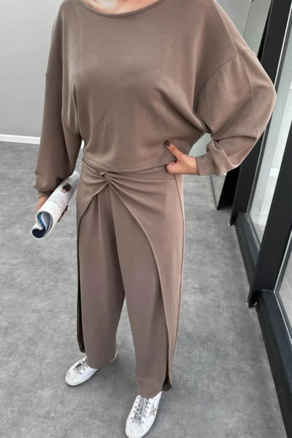 Front Knot Mink Color Pants - Image 3