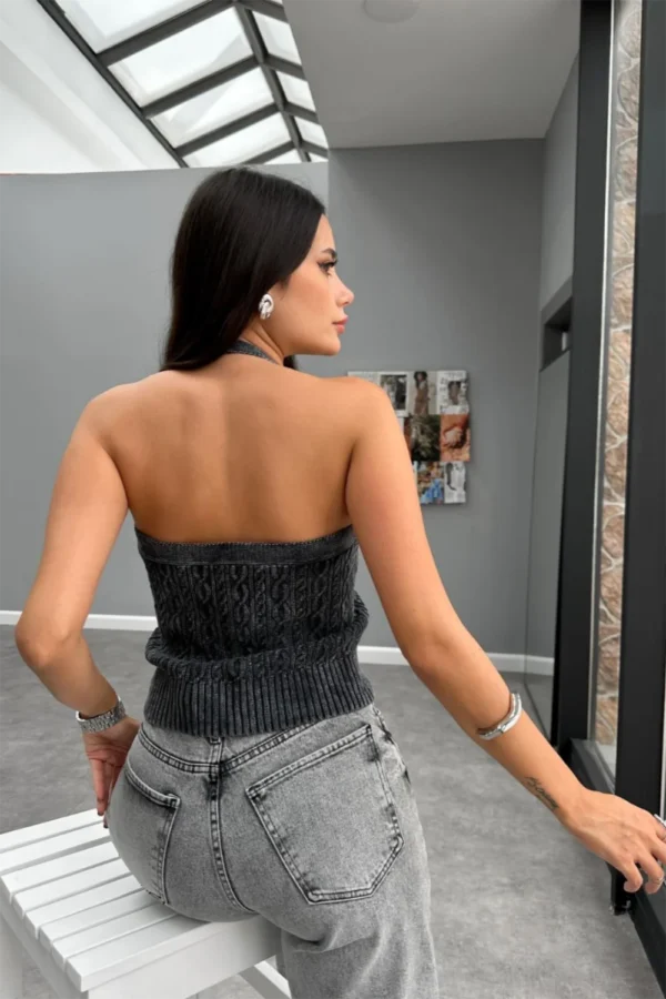 Hair Braded Neck Strap Blouse - Image 2