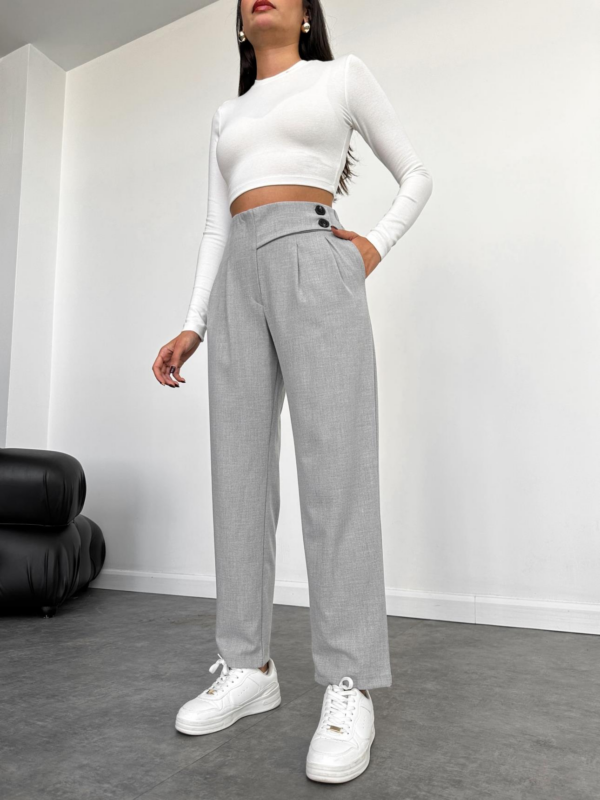 Double Button Grey Pants